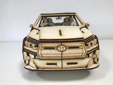 Toyota Hilux als 3D LaToyota Hilux 3D large laser cut woodmodel - front view